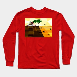 Crows over a wheat field Long Sleeve T-Shirt